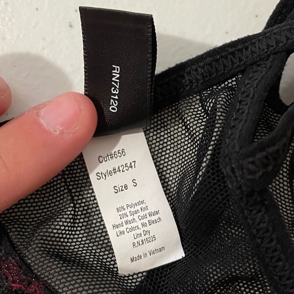 Frederick’s of Hollywood Floral Mesh Bodysuit Size Small Crotchless - Picture 8 of 8